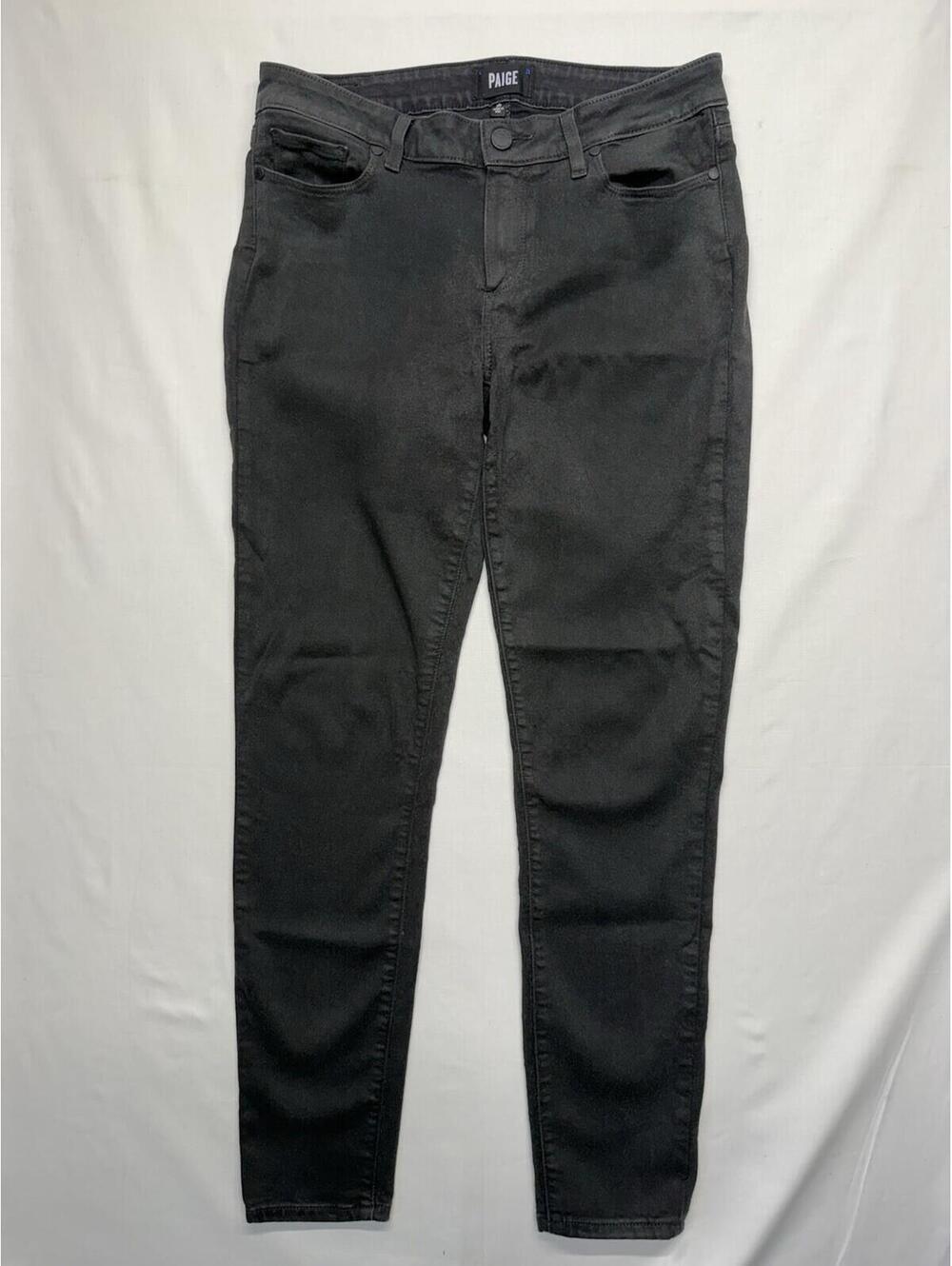 Paige Verdugo Ultra Skinny Black Denim Jeans Size 30 Straight Leg   Made In USA!